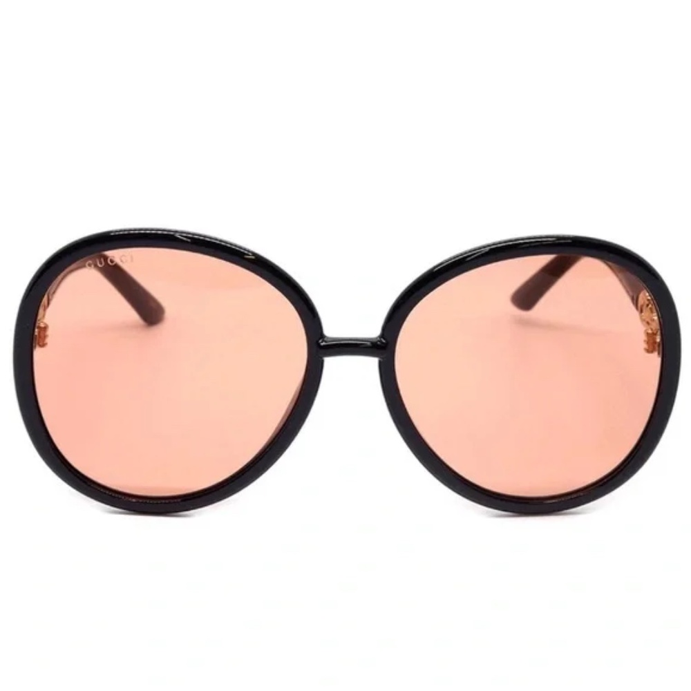 Gucci Black and Orange 61mm Oval Sunglasses NWT $465 - Picture 3 of 6